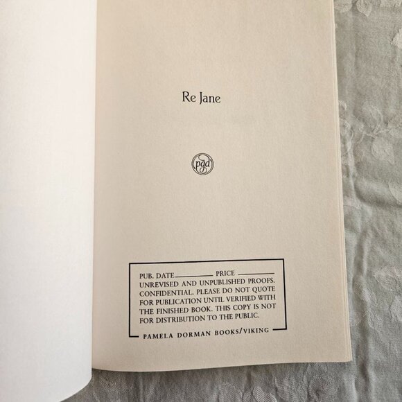 Re Jane by Patricia Park - Advanced Uncorrected Proofs Copy! - Softcover - Picture 4 of 8